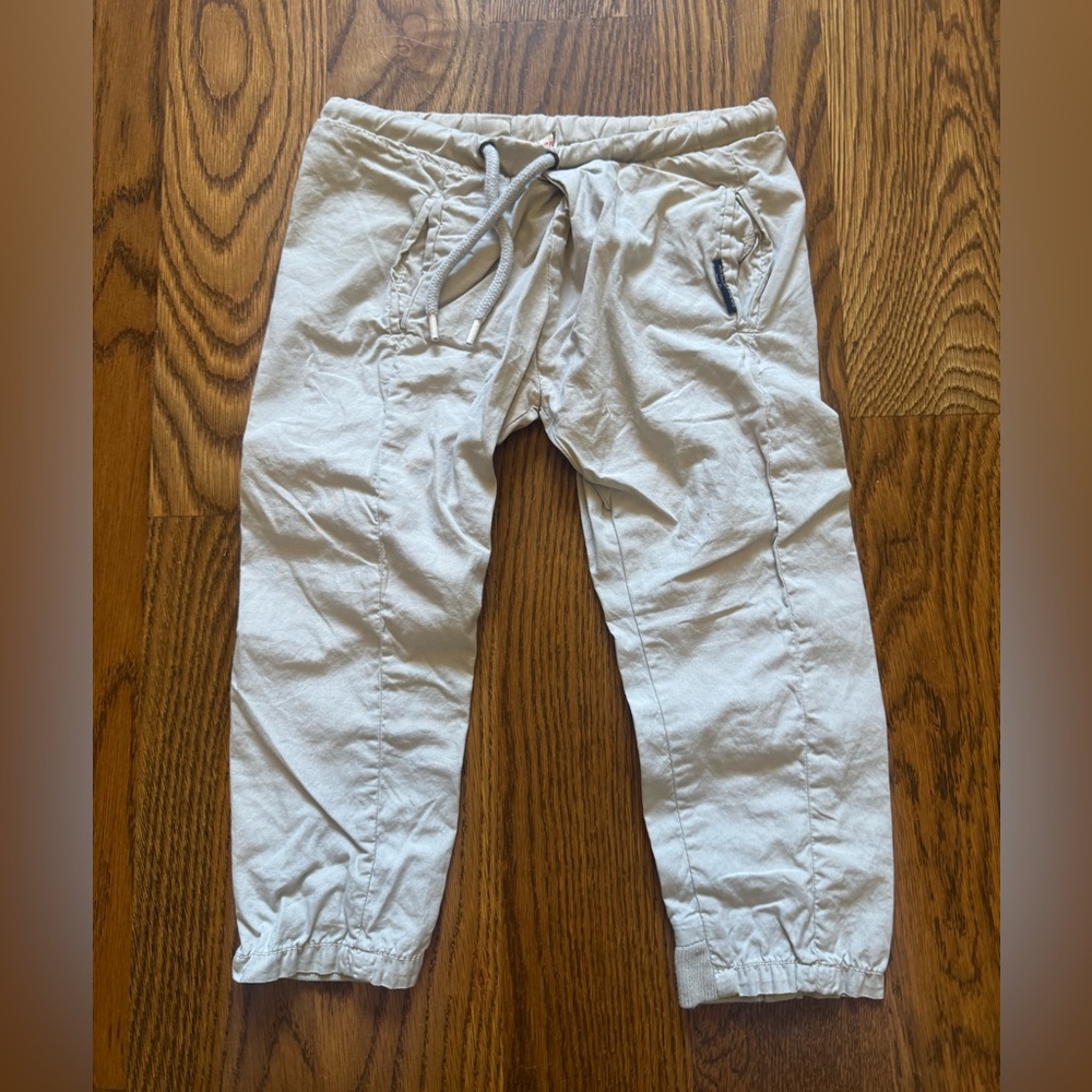 NWT Imps & Elfs Tan - Khaki Drawstring Jogger Pants Cotton Boys 3T